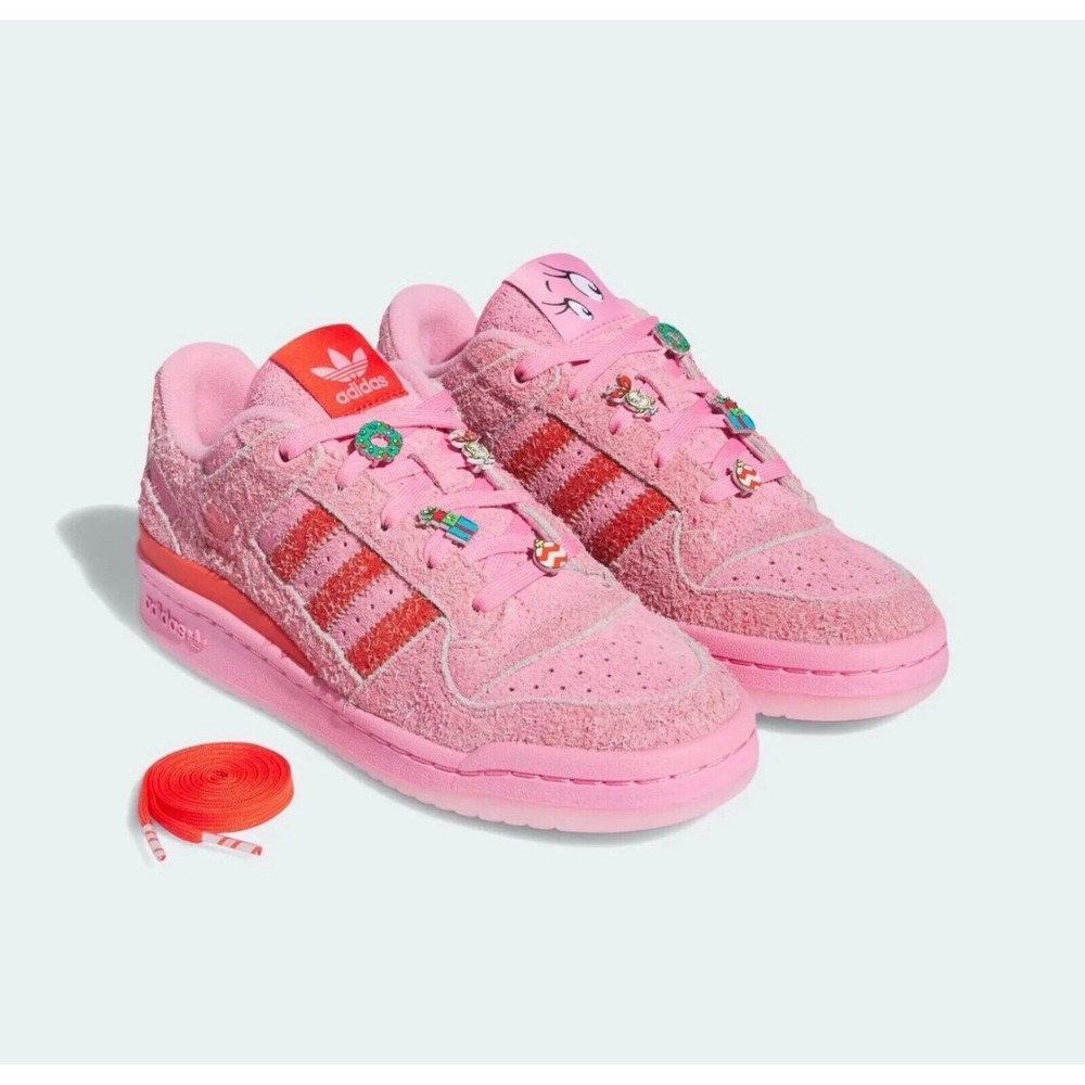 The Grinch - Cindy Lou Who sz 9 Adidas Forum Low Sneaker Suede Pink Christmas